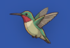 Hummingbird illustration from the Lucy's Coffee Express homepage